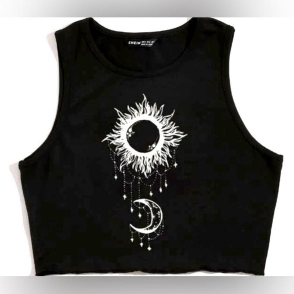 Shein Black Cropped Tank Top